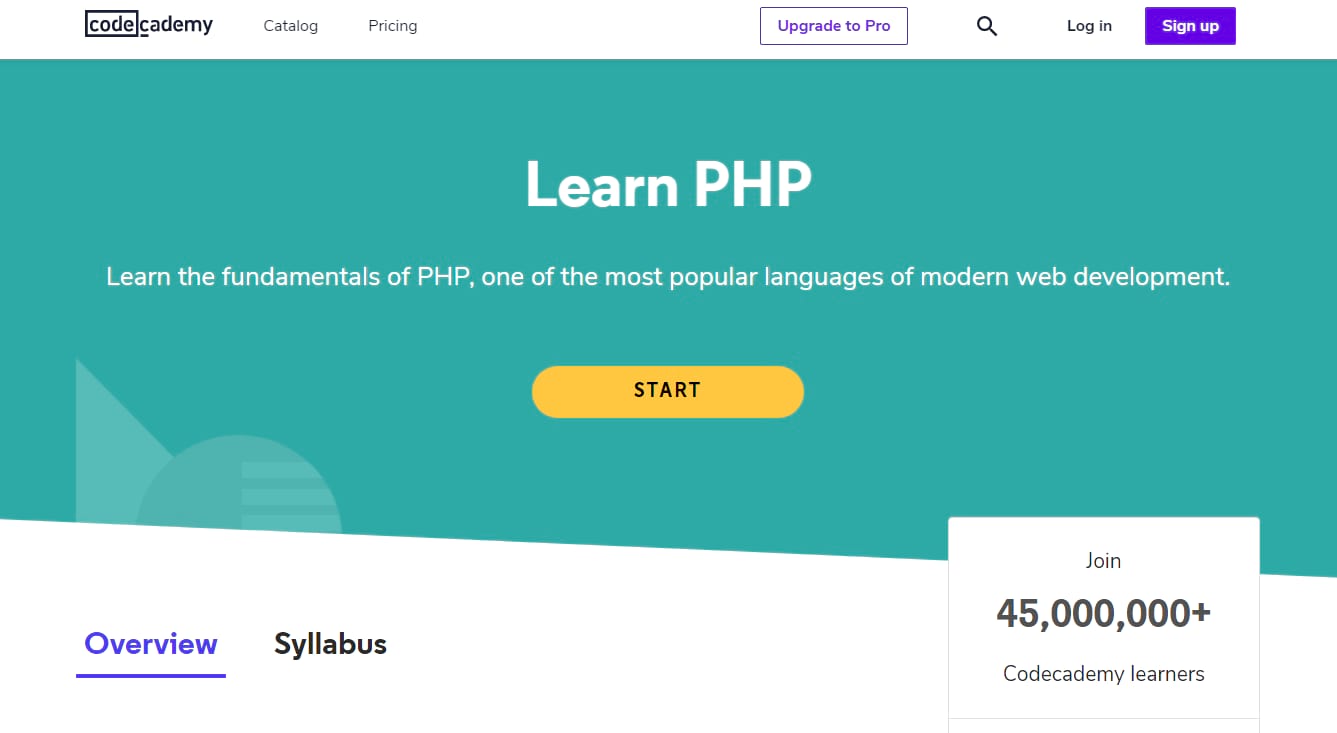 Learn PHP with Codeacademy